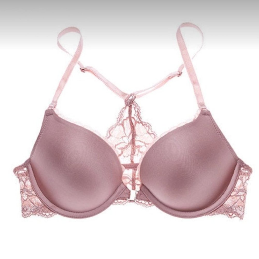 Adore Me “Kellie” Mauve Lace Push-Up Plunge 36DD